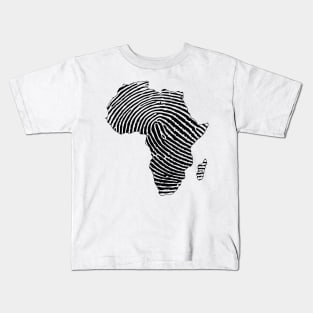 Africa, Africa Fingerprint, Black History, Black Girl Magic, Black Lives Matter Kids T-Shirt